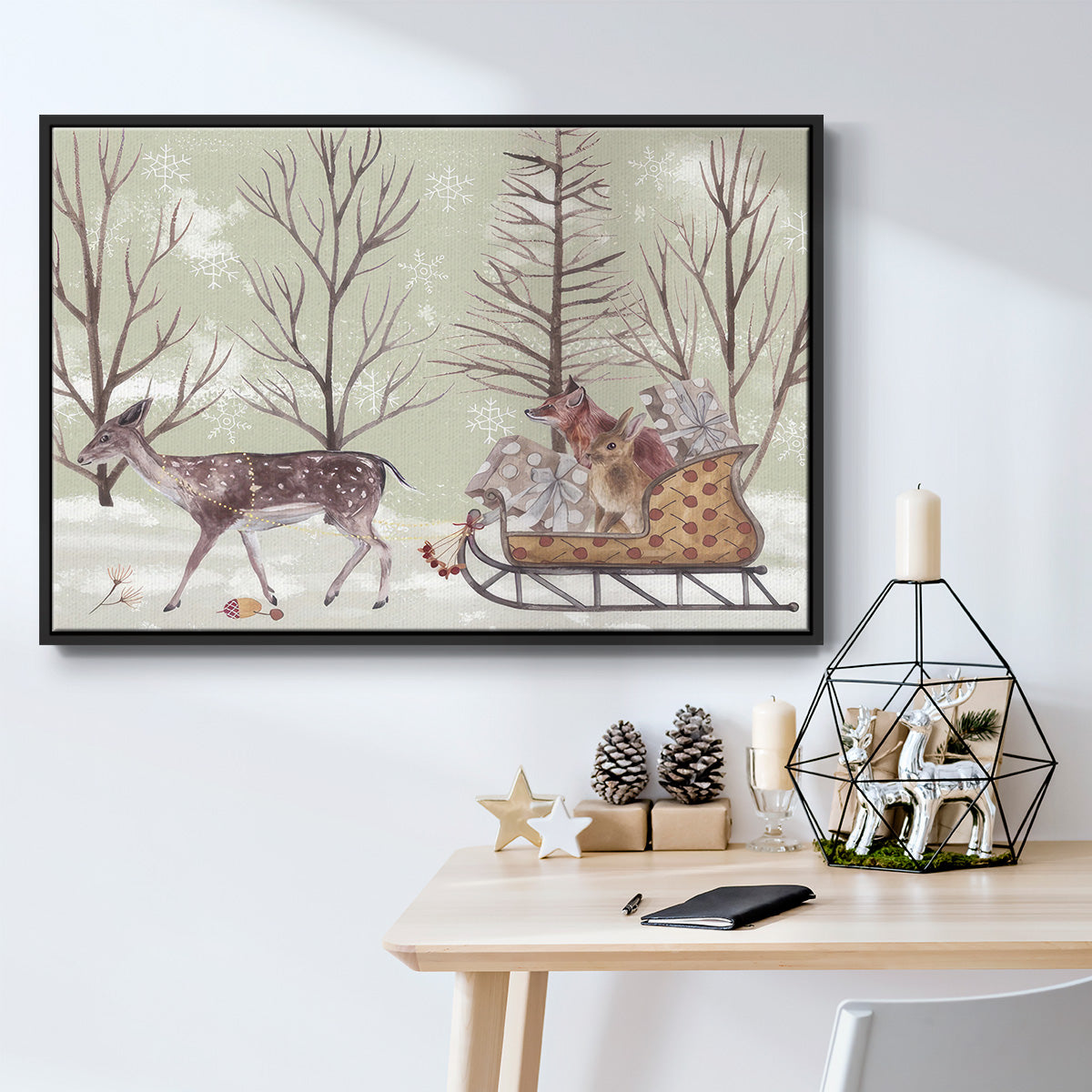 Christmas Time II - Framed Gallery Wrapped Canvas in Floating Frame