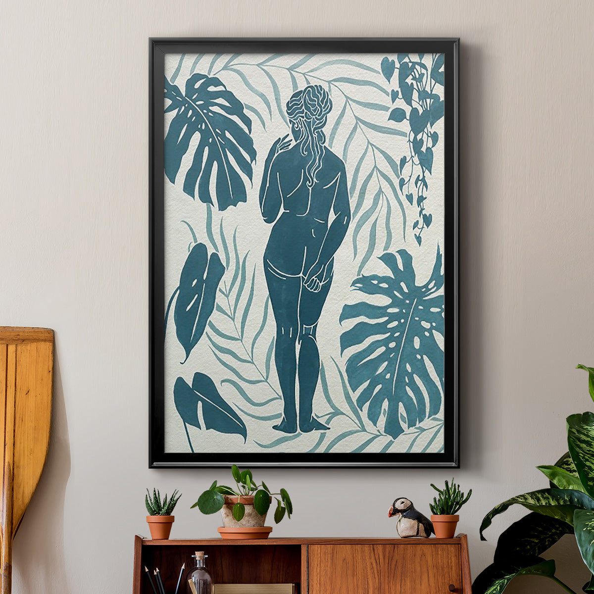 Moon Gazer III - Modern Framed Canvas Print