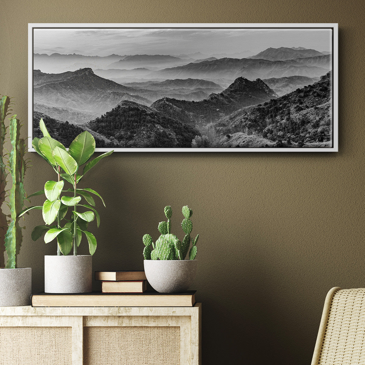 Mountains of the Great Wall - Floater Framed Canvas Print