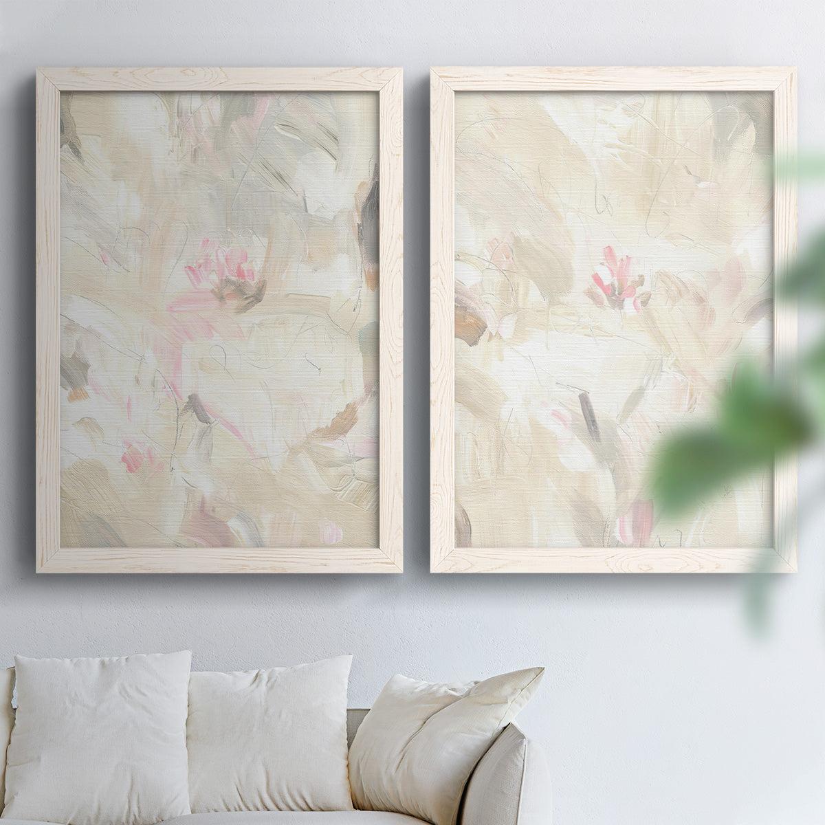 Soft Abstraction I - Premium Framed Canvas 2 Piece Set - Ready to Hang