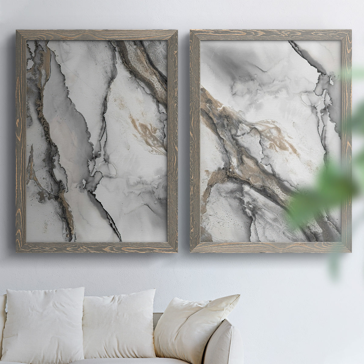 Abstract Ink Fantasy I - Premium Framed Canvas 2 Piece Set - Ready to Hang