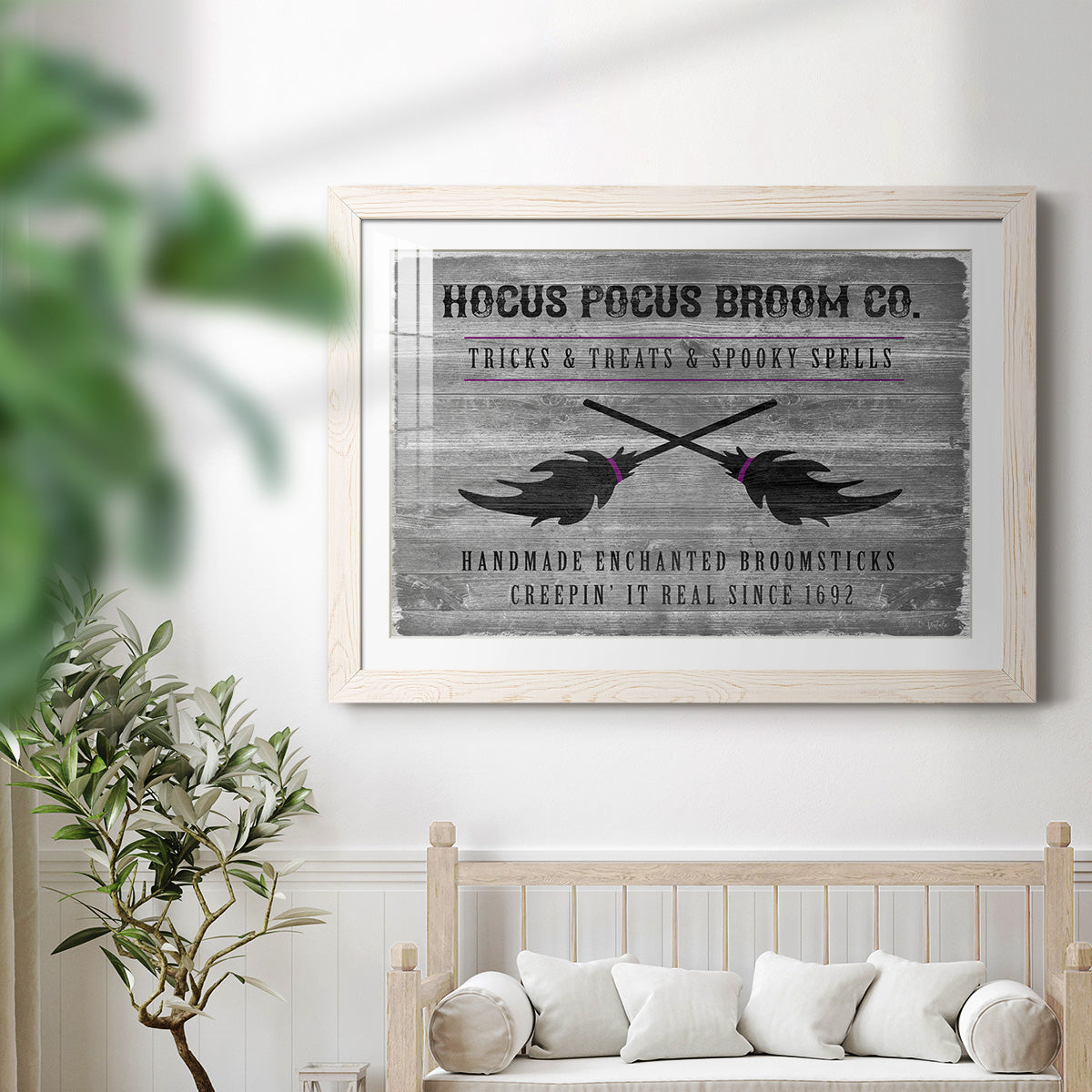 Hocus Pocus Broom Co. - Barnwood Framed Art Print