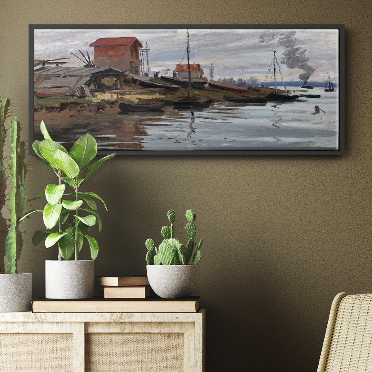 The Seine at Petit - Floater Framed Canvas Print