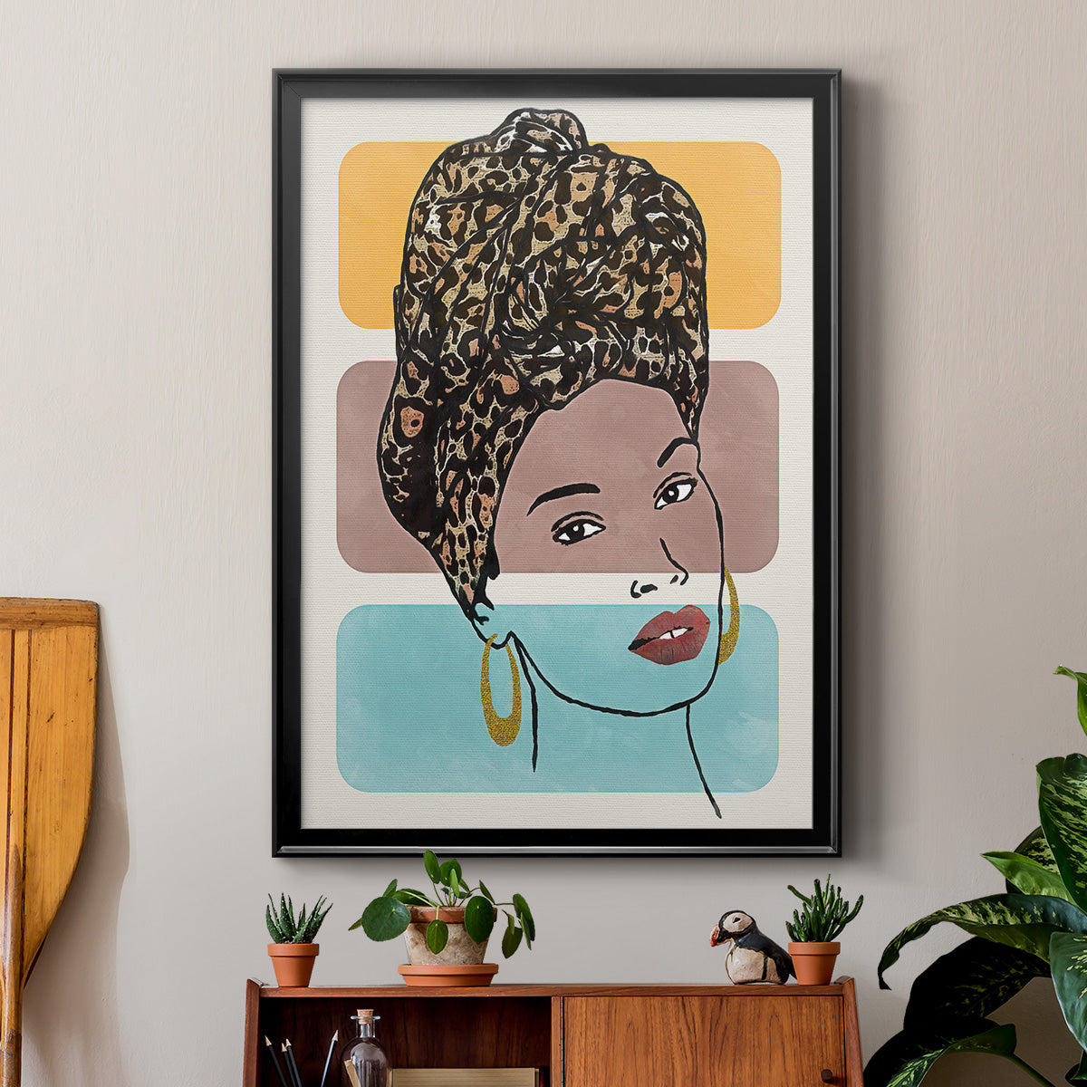 Head Wrap I - Modern Framed Canvas Print