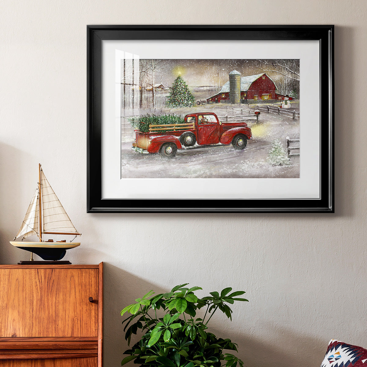 Making Christmas Memories - Modern Framed Art Print