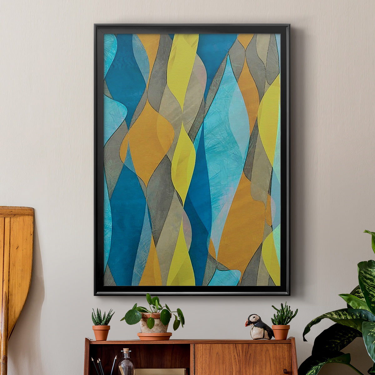 Colorful Cascade I - Modern Framed Canvas Print