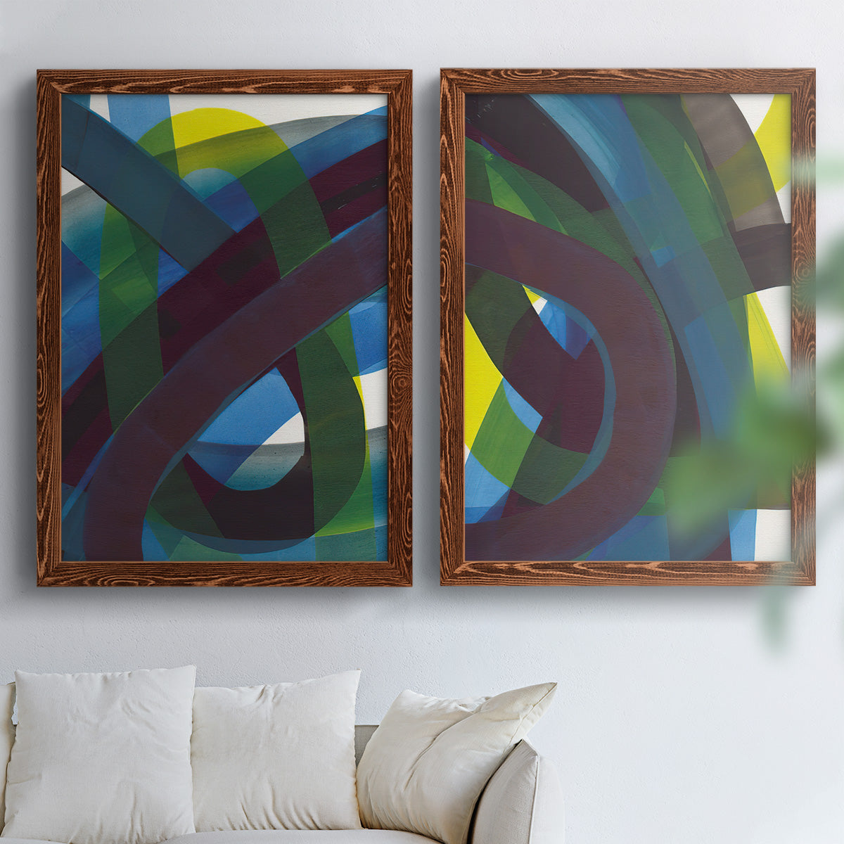 Cool Network I - Premium Framed Canvas 2 Piece Set - Ready to Hang