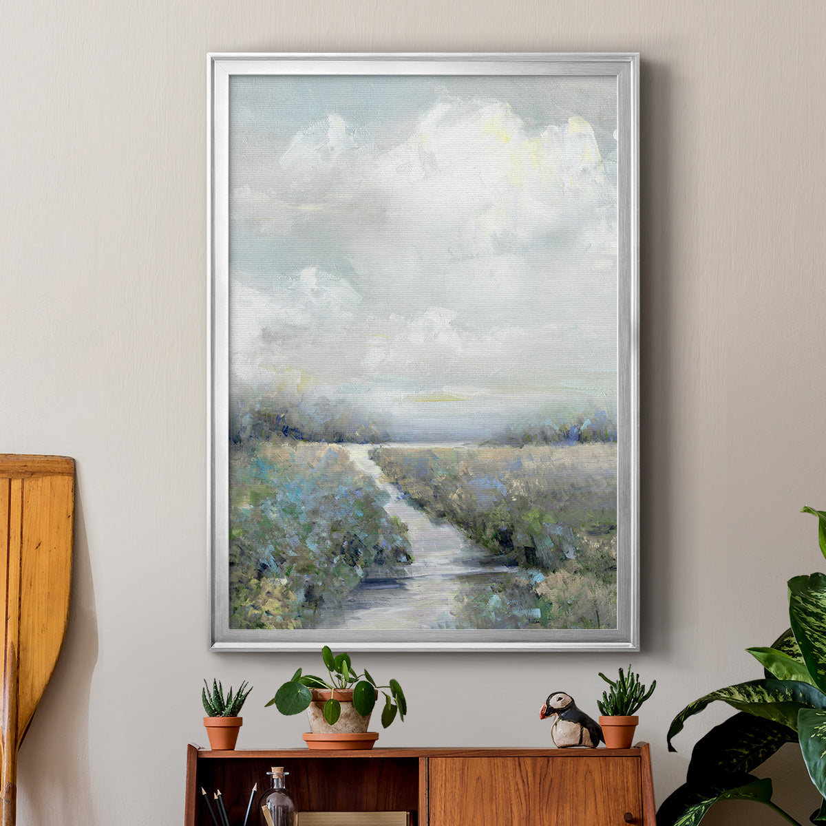 Peninsula Path - Modern Framed Canvas Print