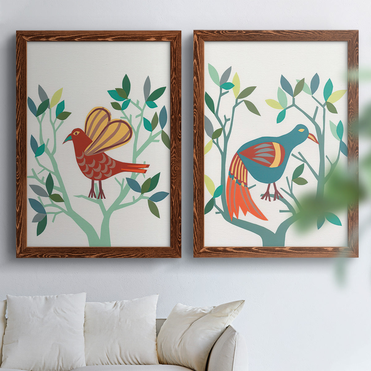 Whitty Bird I - Premium Framed Canvas 2 Piece Set - Ready to Hang