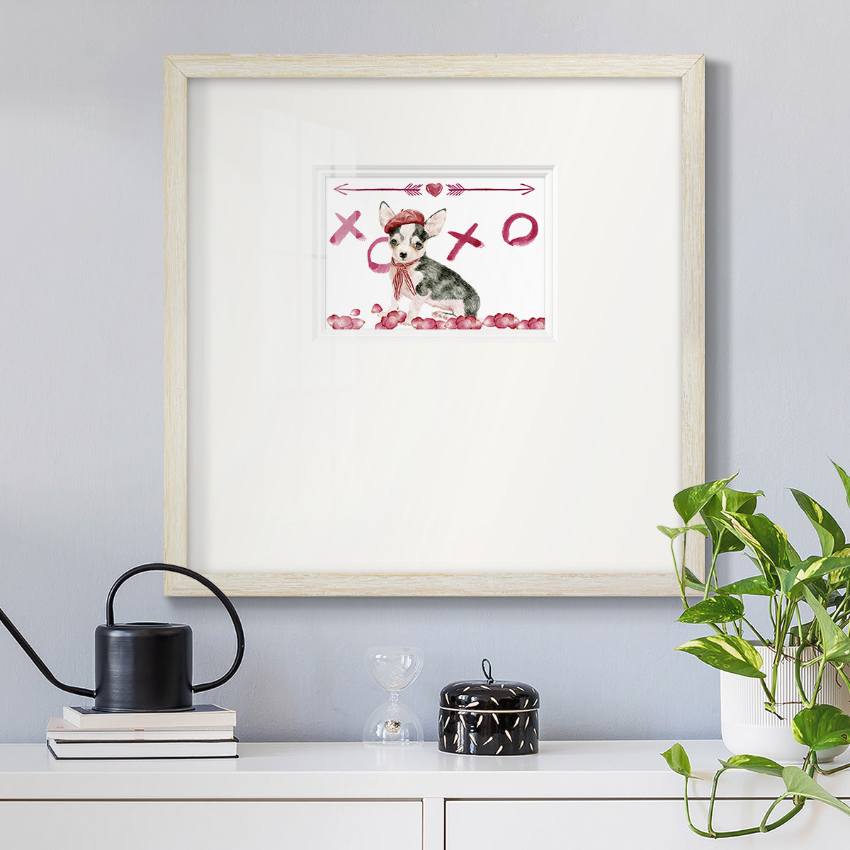 Puppy Valentine Collection A Premium Framed Print Double Matboard