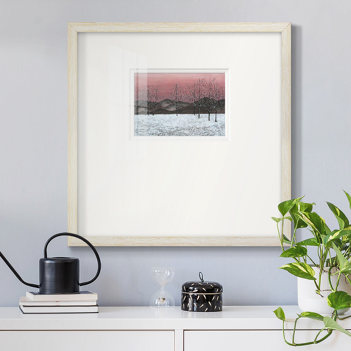 Sunset Snowfall II Premium Framed Print Double Matboard