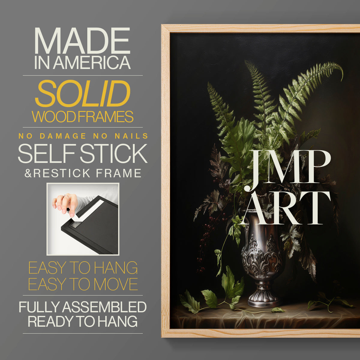 Floral Study Series LXXI - Restickable Framed Art Set