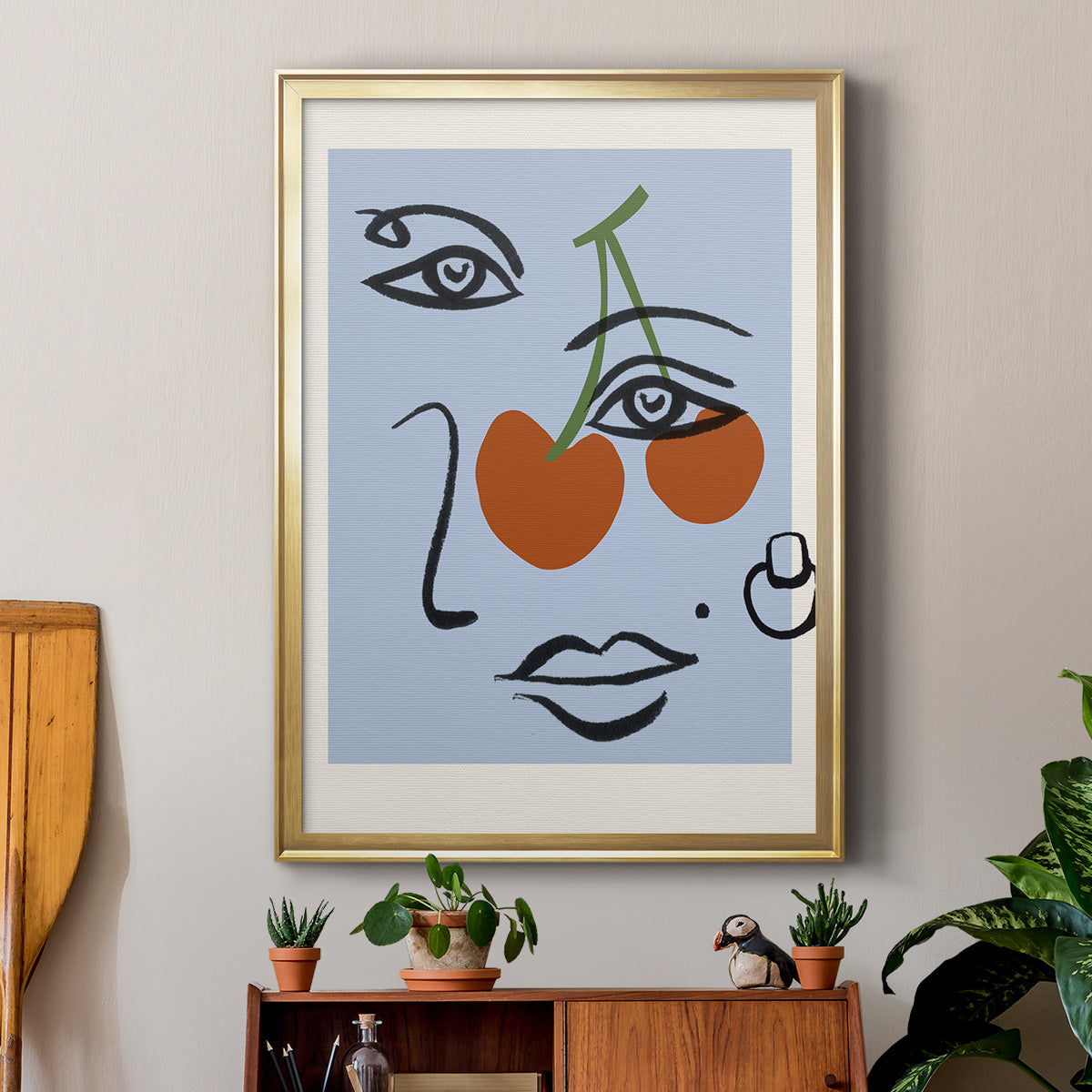 Cherry Baby II - Modern Framed Canvas Print