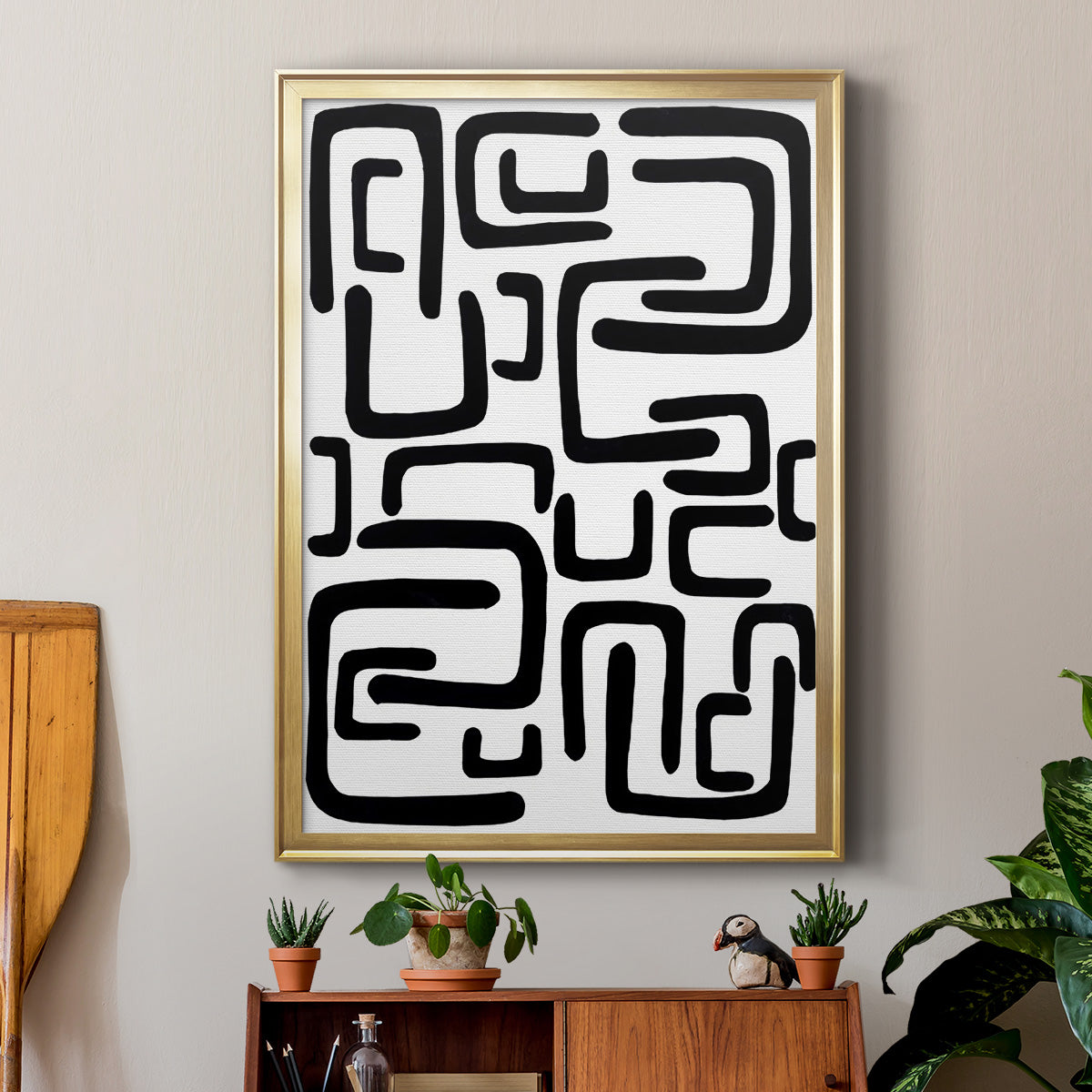 Shuffle II - Modern Framed Canvas Print