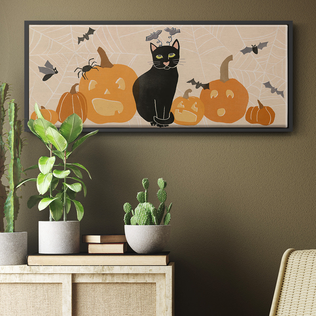 Pumpkin Patch Cats Collection D - Floater Framed Canvas Print