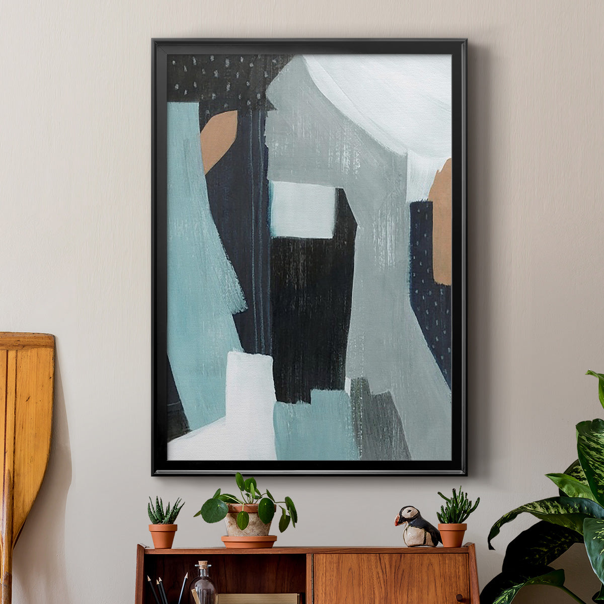 Tangerine Lagoon I - Modern Framed Canvas Print