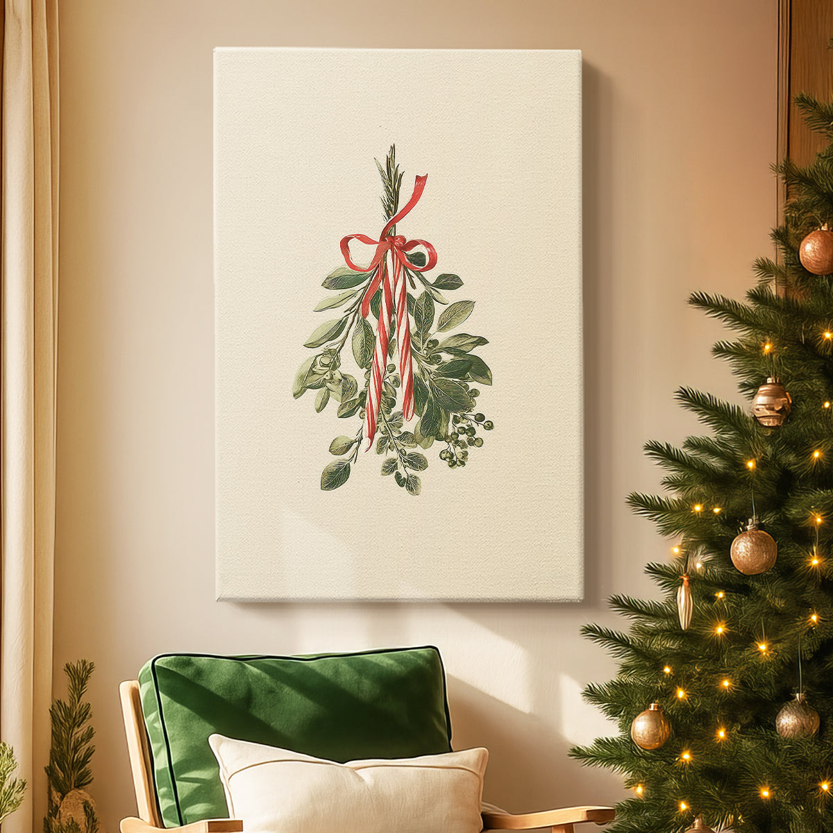 Tinsel-Gold Village Lane - Canvas Art Print