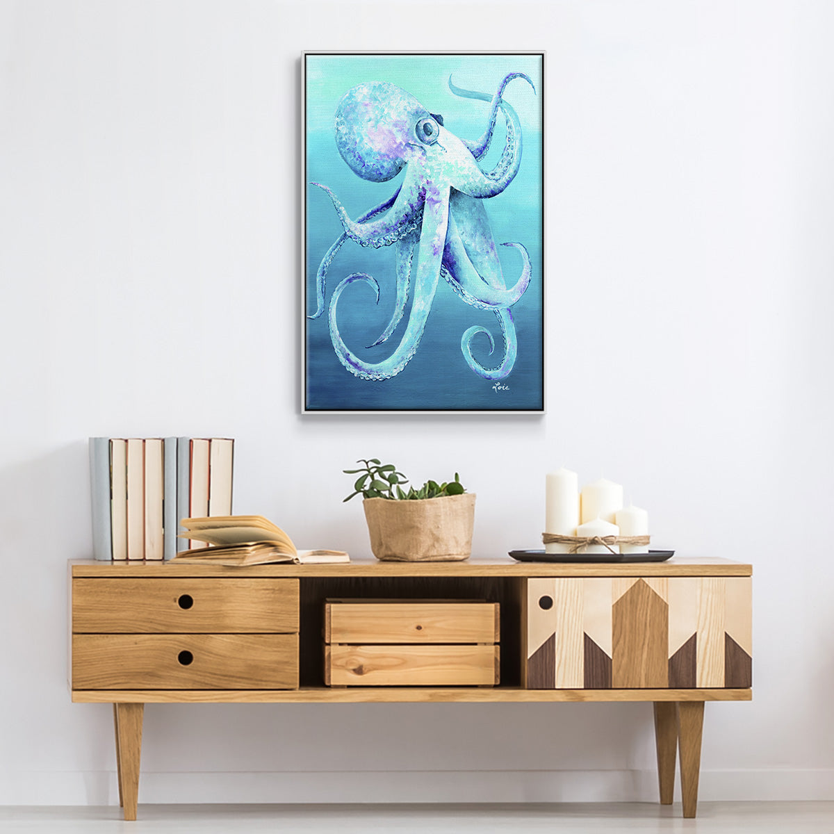 Octopus Framed Premium Gallery Wrapped Canvas - Ready to Hang