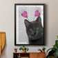 Black Cat Valentines - Modern Framed Canvas Print