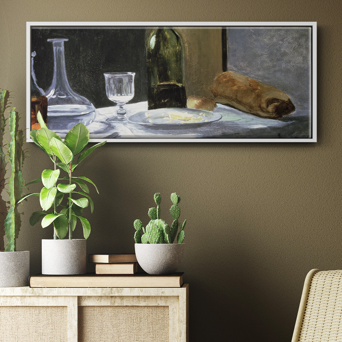 Still Life with Bottles, 1862 - Floater Framed Canvas Print