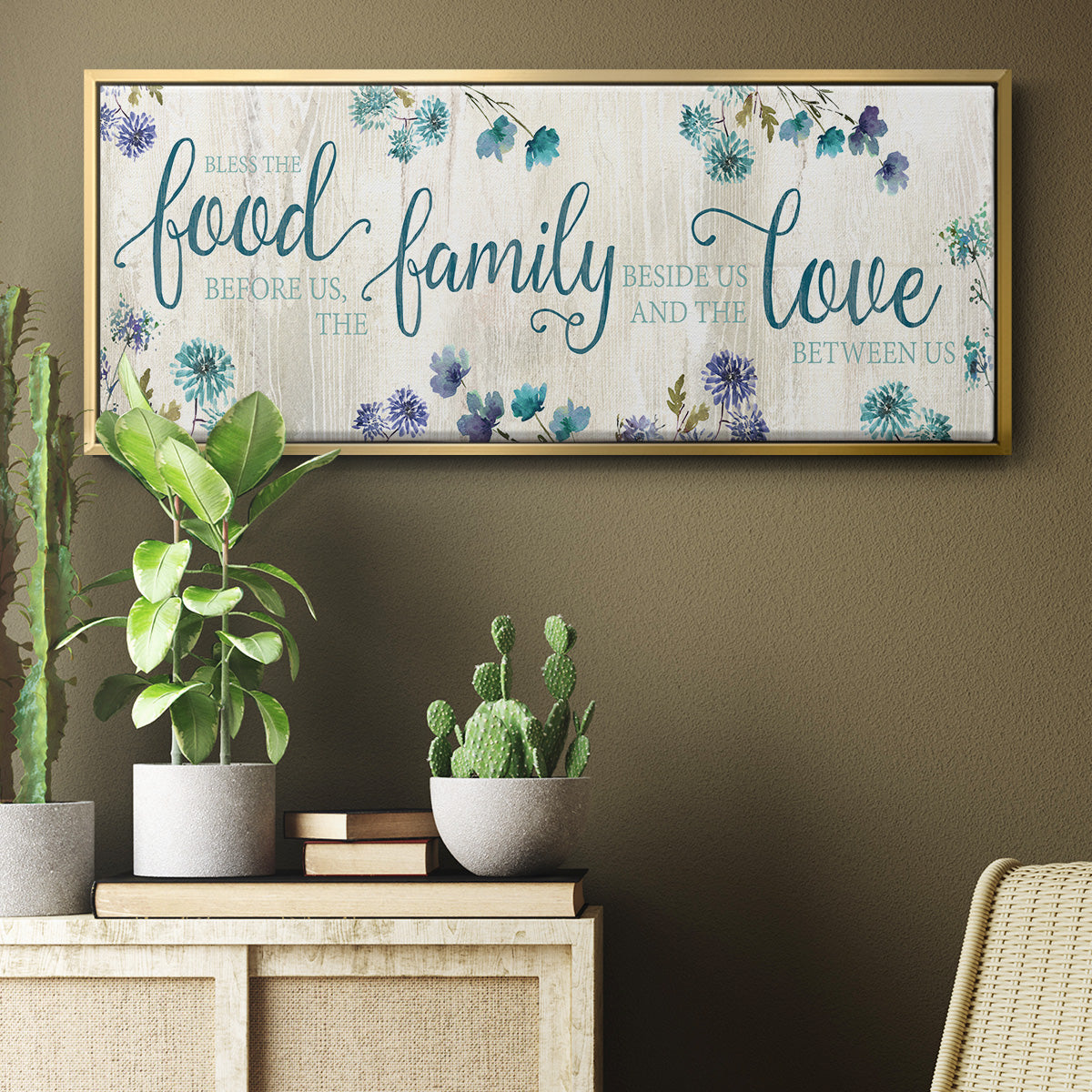 Food Family Love - Floater Framed Canvas Print