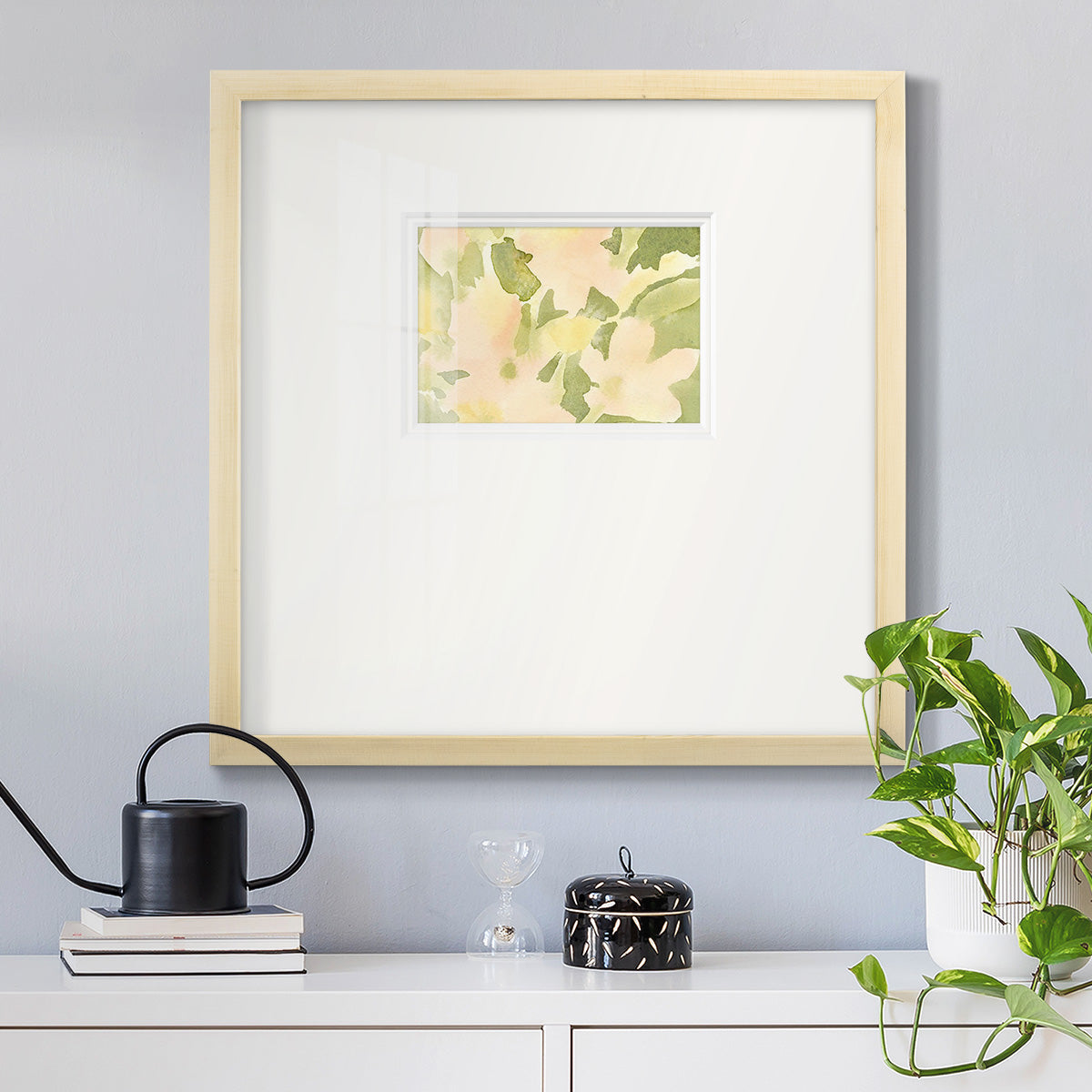 Verdant Floral Abstract I Premium Framed Print Double Matboard