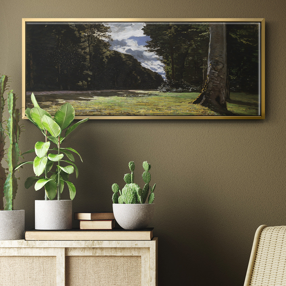 The Road of Chailly in the Fontainbleau Forest, 1865 - Floater Framed Canvas Print
