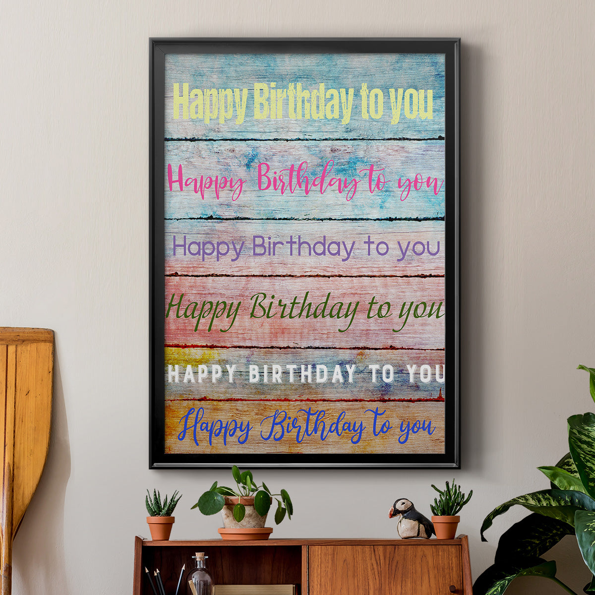 Birthday Song - Modern Framed Canvas Print