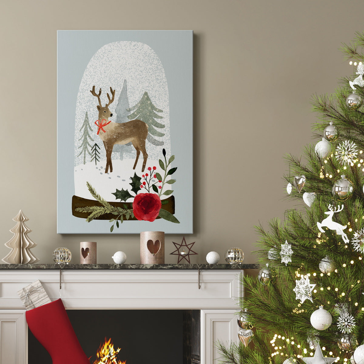 Snow Globe Village III Premium Gallery Wrapped Canvas - Ready to Hang