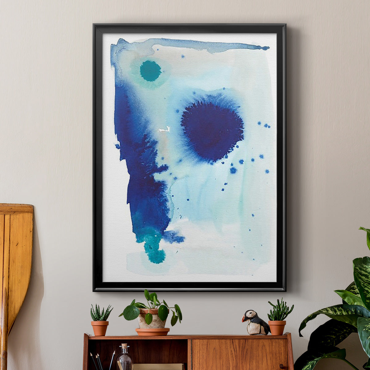Spare Blue II - Modern Framed Canvas Print