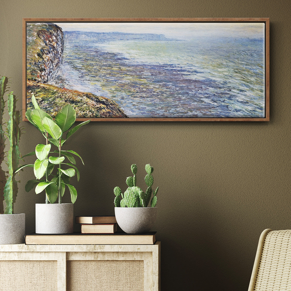 Seascape Near Fecamp, 1881 - Floater Framed Canvas Print