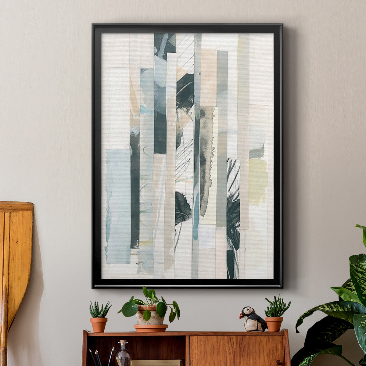 Paper Strata II - Modern Framed Canvas Print