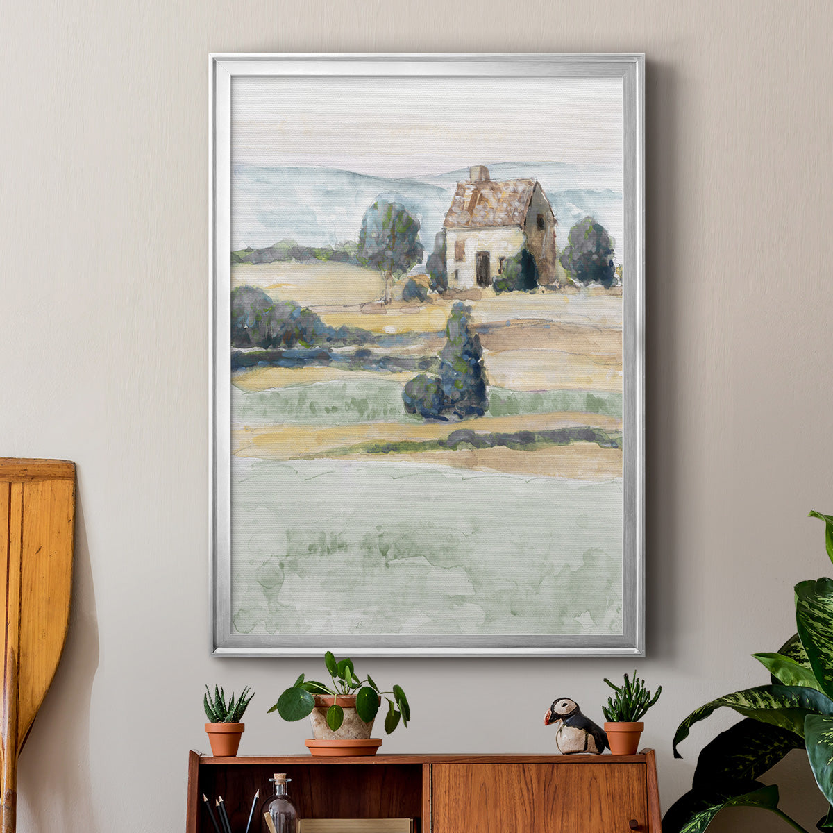 On the Countryside II - Modern Framed Canvas Print