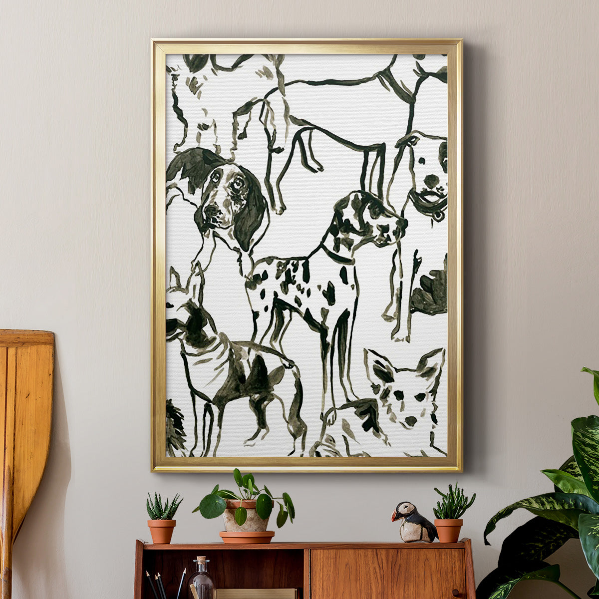 Canine Collage II - Modern Framed Canvas Print