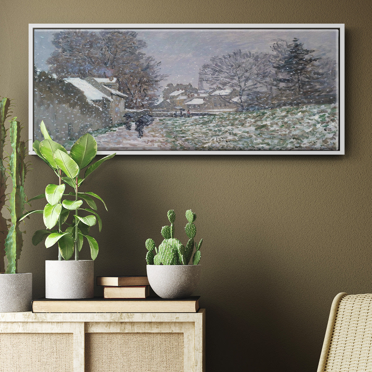 Snow at Argenteuil, 1874 - Floater Framed Canvas Print