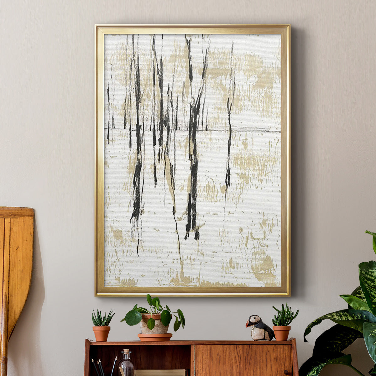 Gilded Forest I - Modern Framed Canvas Print