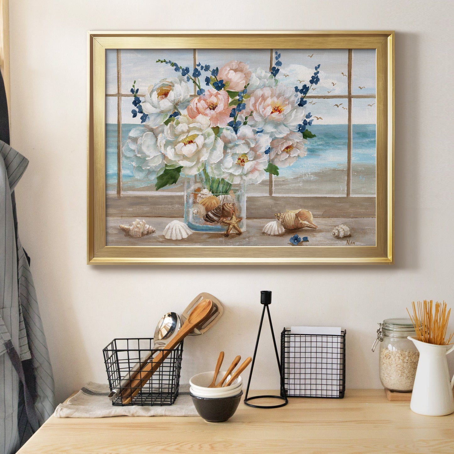 Coastal Window Premium Classic Framed Canvas - Ready to Hang