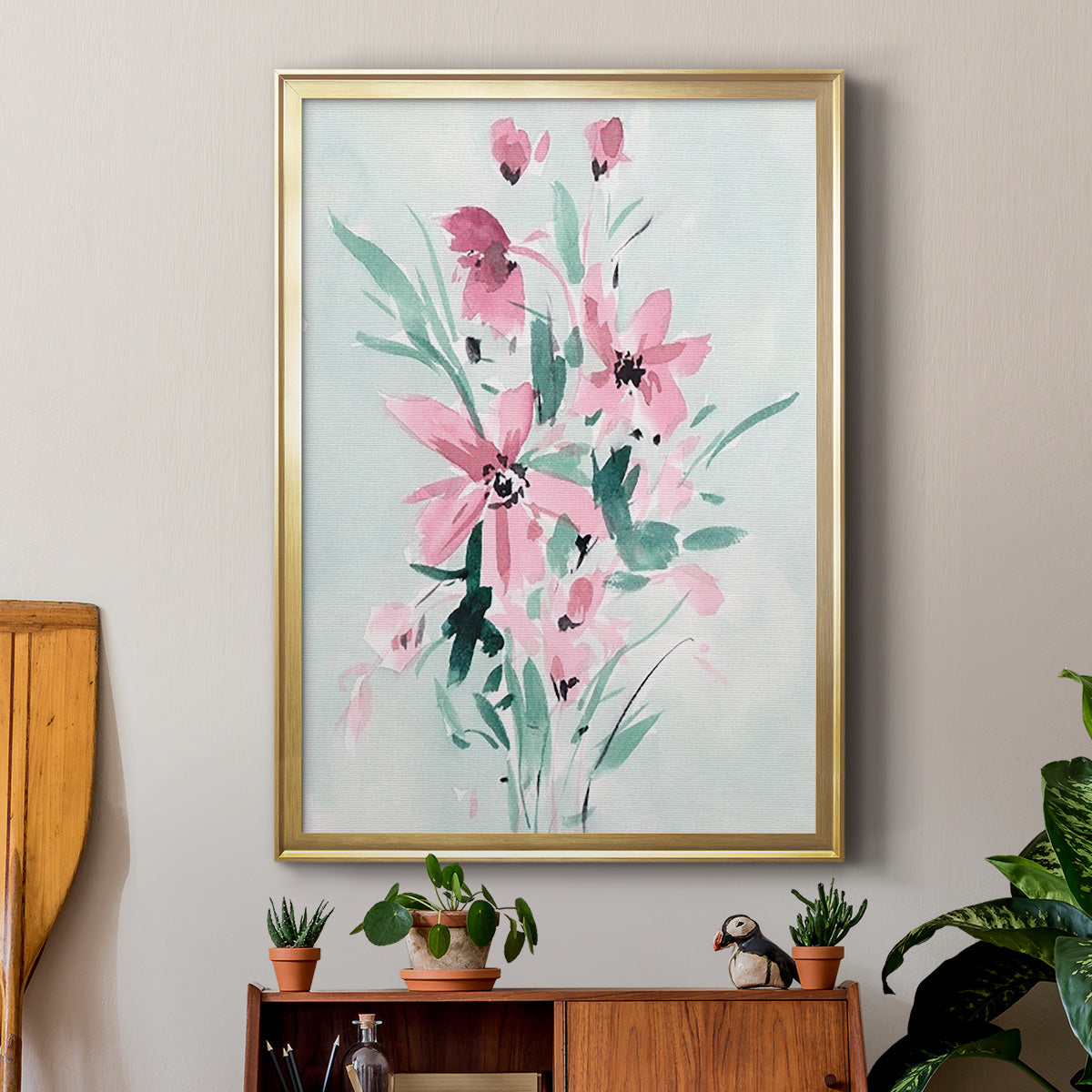 Posy Blooms II - Modern Framed Canvas Print