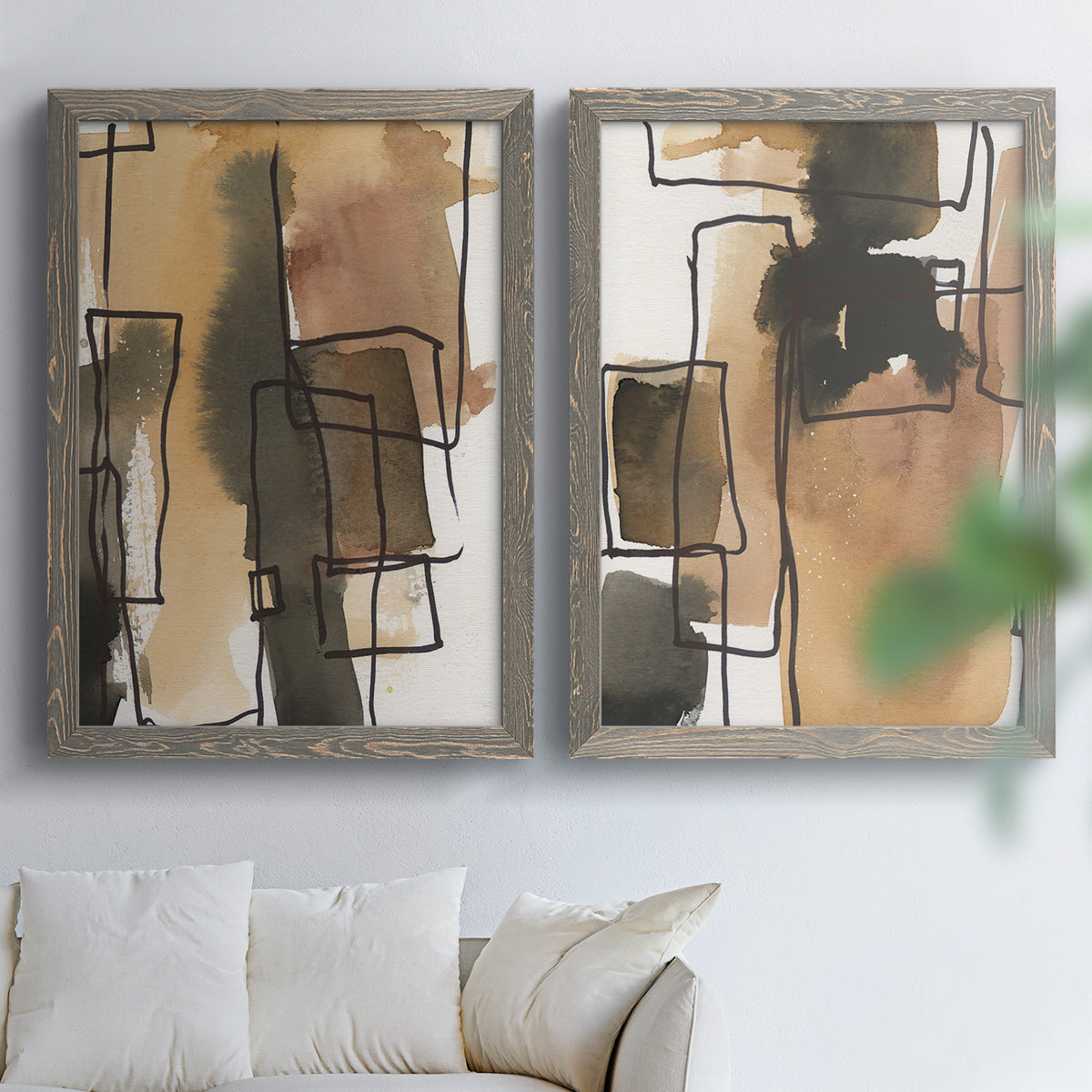 Retro Vibe III - Premium Framed Canvas 2 Piece Set - Ready to Hang