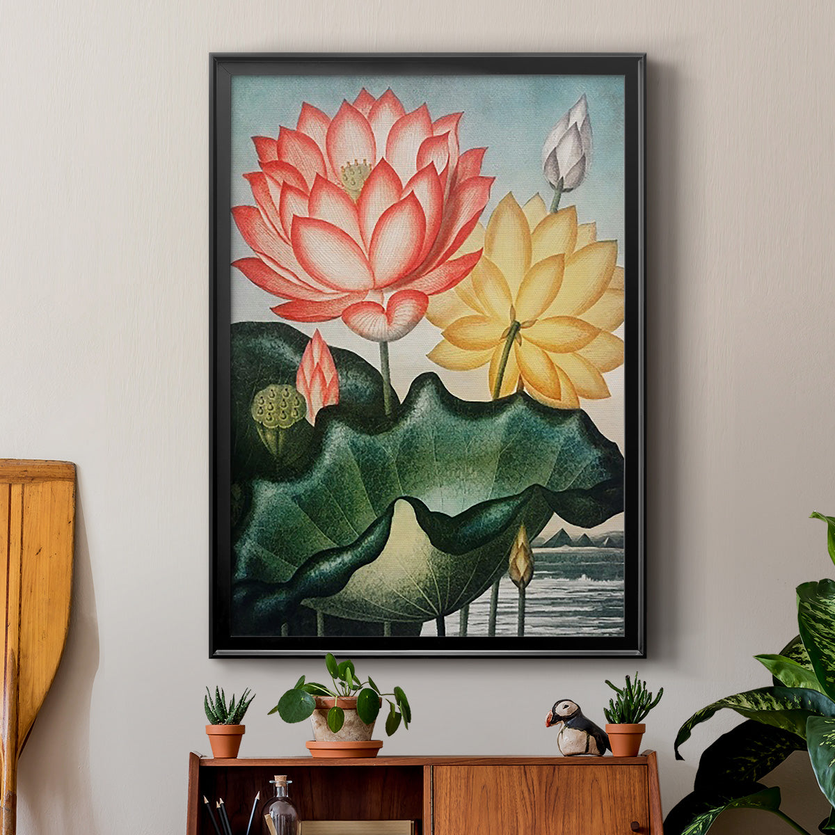 Temple of Flora V - Modern Framed Canvas Print