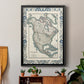 Bordered Map of North America - Modern Framed Canvas Print
