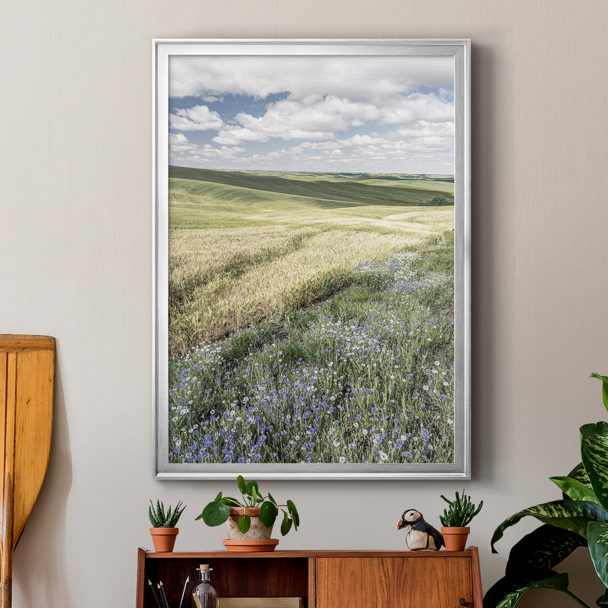 Wildflower Farm - Modern Framed Canvas Print