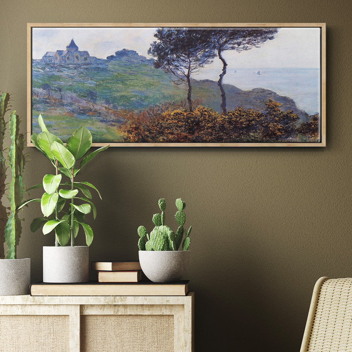 The Church at Varengaville, Grey Weather, 1882 - Floater Framed Canvas Print