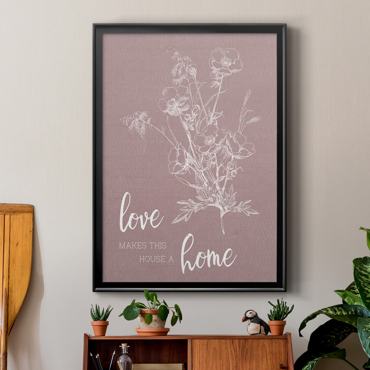 Love Home - Modern Framed Canvas Print