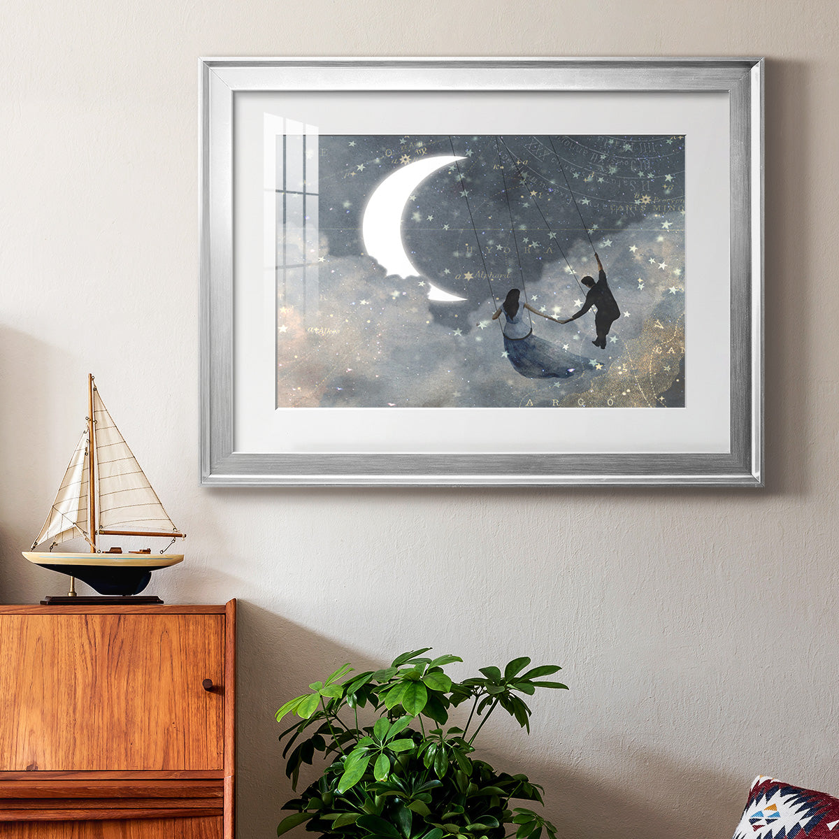 Celestial Love I - Modern Framed Art Print