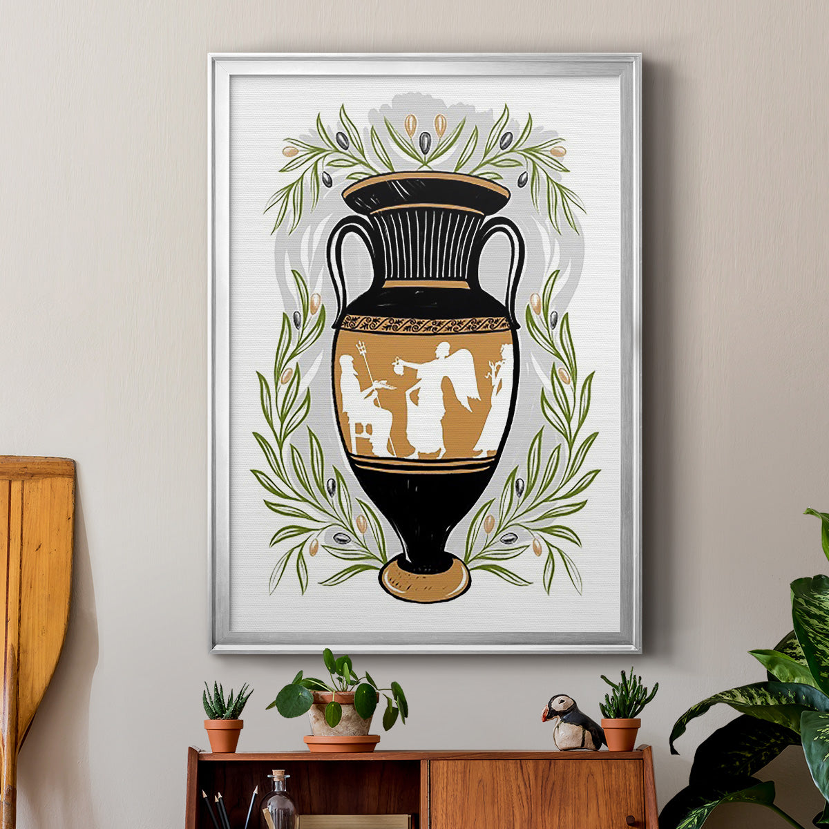 Greek Vases II - Modern Framed Canvas Print