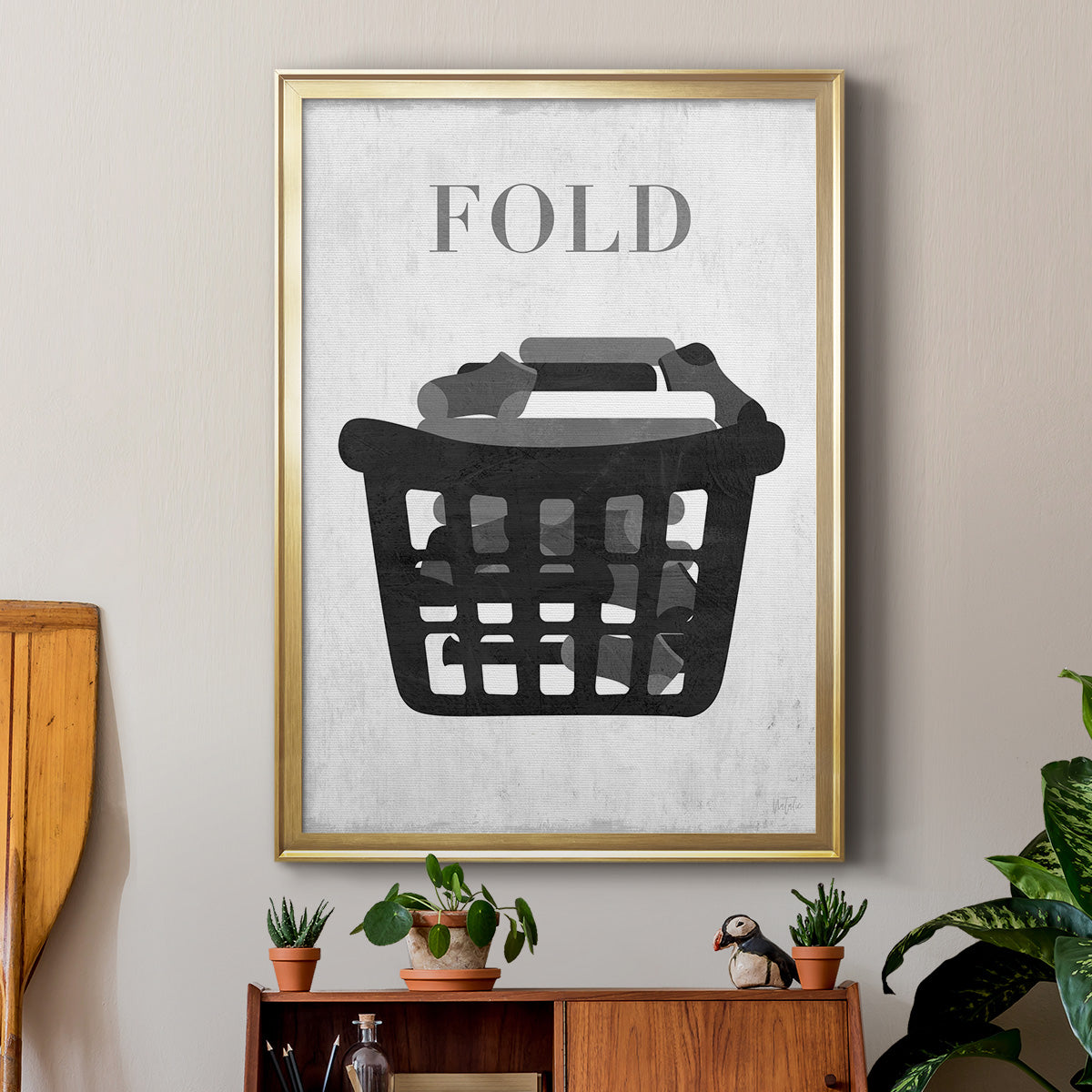 Fold - Modern Framed Canvas Print