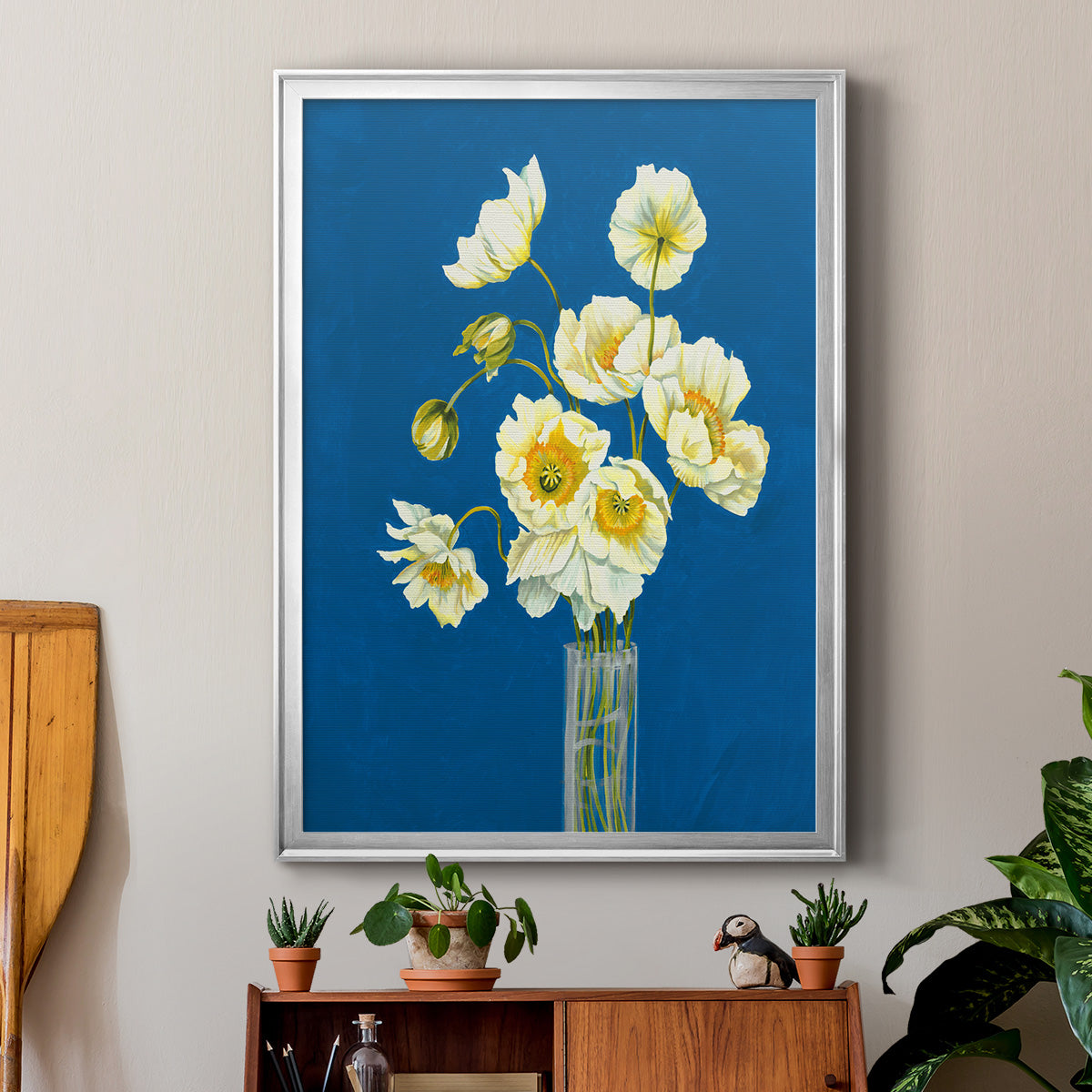 Ice Poppies - Modern Framed Canvas Print