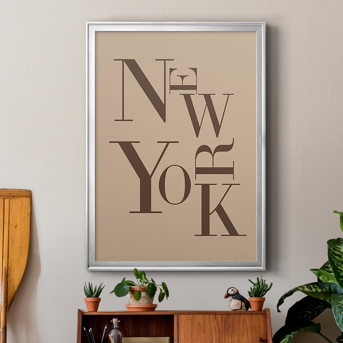 Neutral City Center Type I - Modern Framed Canvas Print