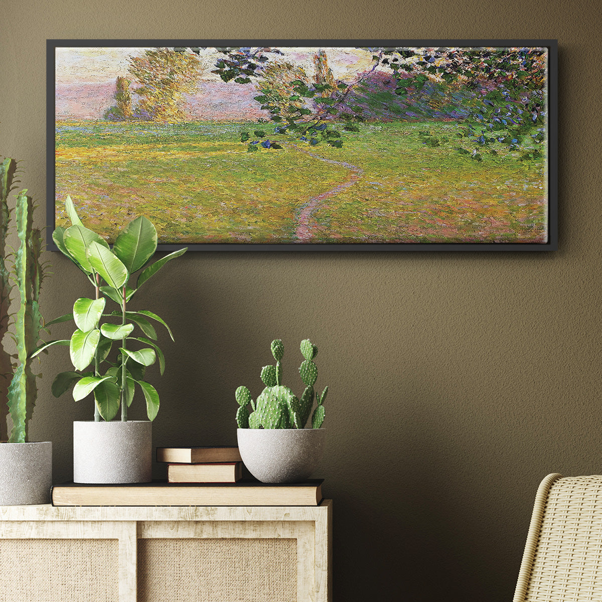 Morning Landscape, Giverny, 1888 - Floater Framed Canvas Print